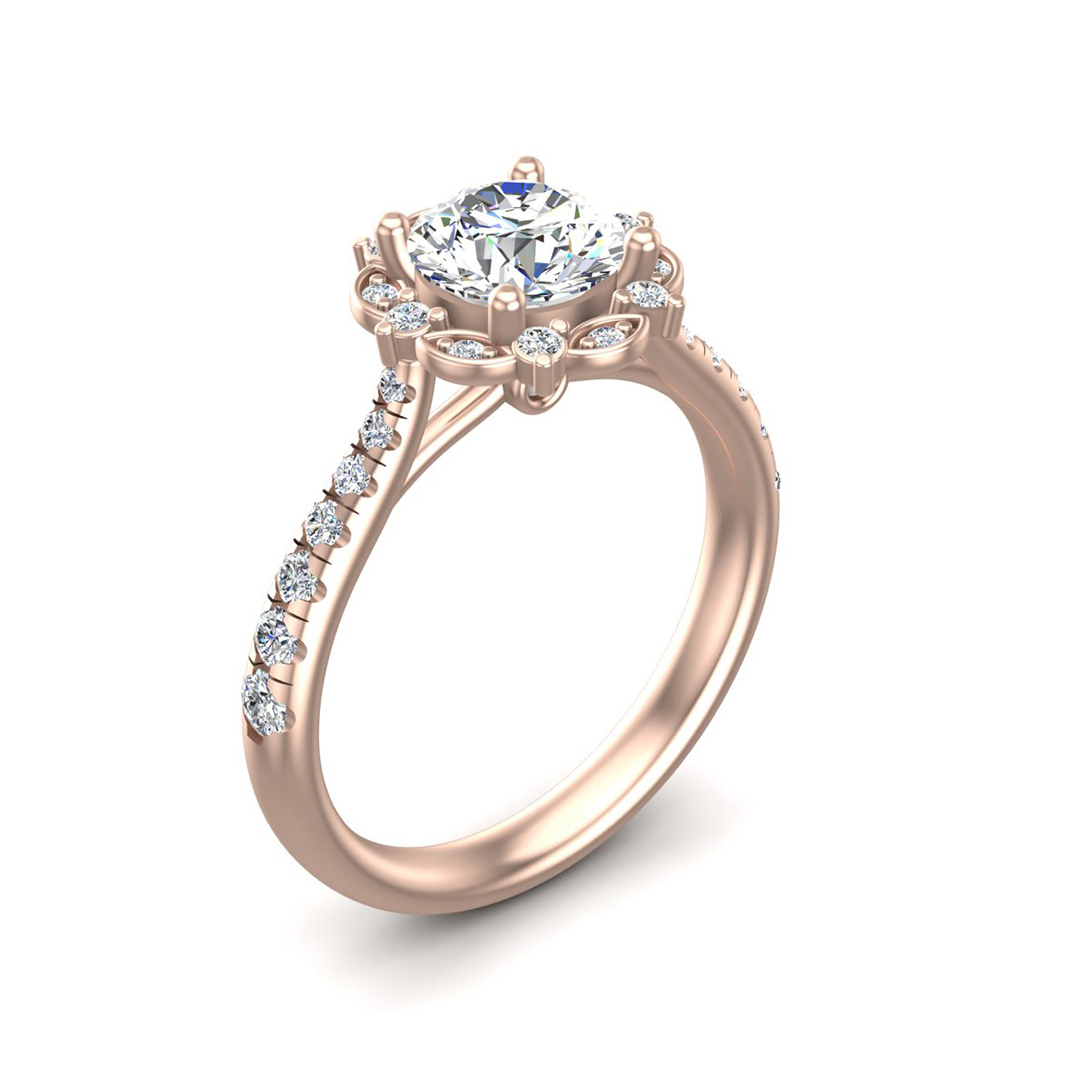 Oaklynn Halo Engagement Ring